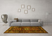 Machine Washable Persian Yellow Traditional Rug in a Living Room, wshtr3072yw