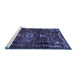 Sideview of Machine Washable Persian Blue Traditional Rug, wshtr3072blu