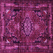 Square Machine Washable Persian Pink Traditional Rug, wshtr3072pnk