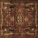 Square Persian Brown Traditional Rug, tr3072brn