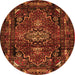 Machine Washable Persian Orange Traditional Area Rugs, wshtr3072org