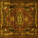 Square Machine Washable Persian Yellow Traditional Rug, wshtr3072yw