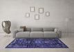 Machine Washable Persian Blue Traditional Rug in a Living Room, wshtr3072blu