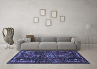 Machine Washable Persian Blue Traditional Rug, wshtr3072blu