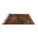 Sideview of Machine Washable Persian Brown Traditional Rug, wshtr3072brn