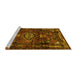 Sideview of Machine Washable Persian Yellow Traditional Rug, wshtr3072yw