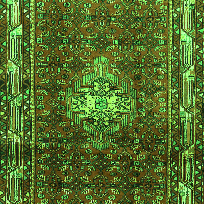 Serging Thickness of Machine Washable Persian Green Traditional Area Rugs, wshtr3073grn