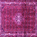 Square Machine Washable Persian Pink Traditional Rug, wshtr3073pnk