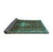 Sideview of Persian Turquoise Traditional Rug, tr3073turq