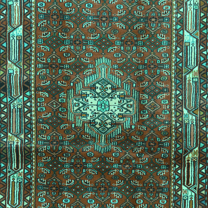 Machine Washable Persian Turquoise Traditional Area Rugs, wshtr3073turq