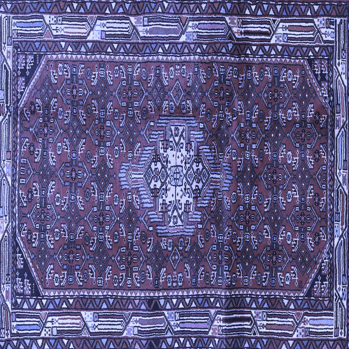 Square Persian Blue Traditional Rug, tr3073blu