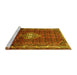 Sideview of Machine Washable Persian Yellow Traditional Rug, wshtr3073yw