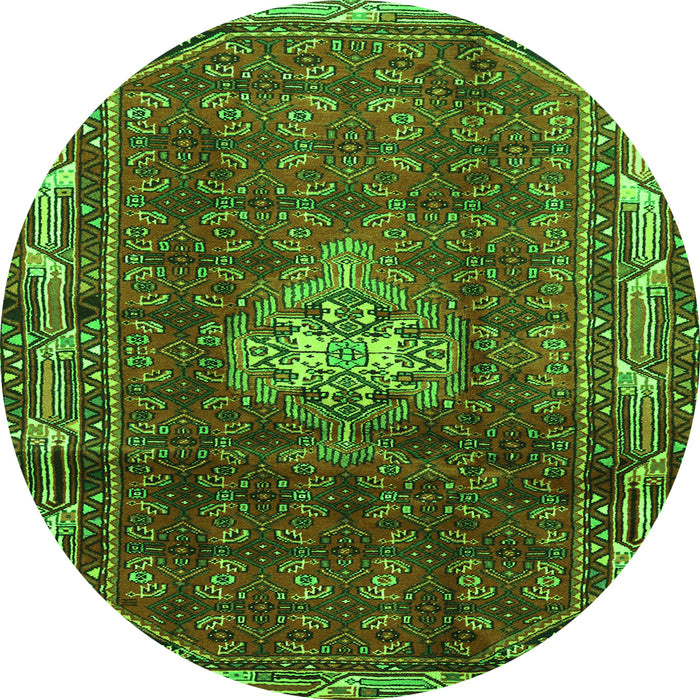Square Persian Green Traditional Rug, tr3073grn