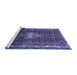 Sideview of Machine Washable Persian Blue Traditional Rug, wshtr3073blu