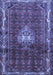 Machine Washable Persian Blue Traditional Rug, wshtr3073blu