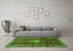 Machine Washable Persian Green Traditional Area Rugs in a Living Room,, wshtr3073grn