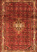 Serging Thickness of Machine Washable Persian Orange Traditional Area Rugs, wshtr3073org