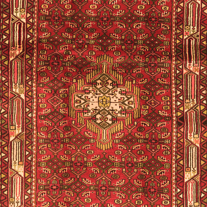 Serging Thickness of Machine Washable Persian Orange Traditional Area Rugs, wshtr3073org