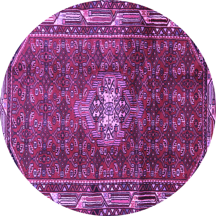 Round Persian Purple Traditional Rug, tr3073pur
