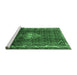 Sideview of Machine Washable Persian Emerald Green Traditional Area Rugs, wshtr3073emgrn