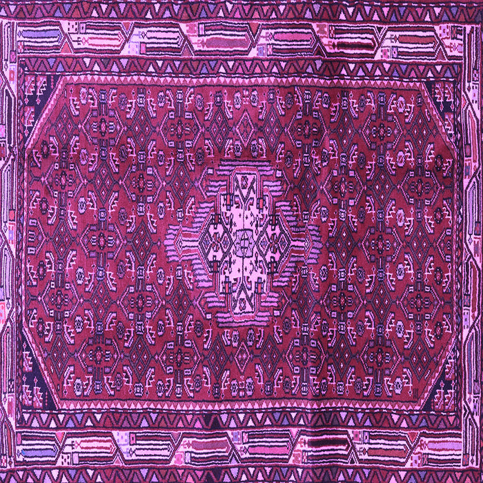 Square Machine Washable Persian Purple Traditional Area Rugs, wshtr3073pur