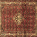 Square Machine Washable Persian Brown Traditional Rug, wshtr3073brn