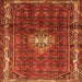 Round Machine Washable Persian Orange Traditional Area Rugs, wshtr3073org