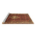 Sideview of Machine Washable Persian Brown Traditional Rug, wshtr3073brn