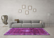 Machine Washable Persian Purple Traditional Area Rugs in a Living Room, wshtr3073pur