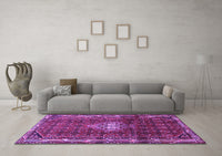 Machine Washable Persian Purple Traditional Rug, wshtr3073pur