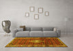 Machine Washable Persian Yellow Traditional Rug in a Living Room, wshtr3073yw