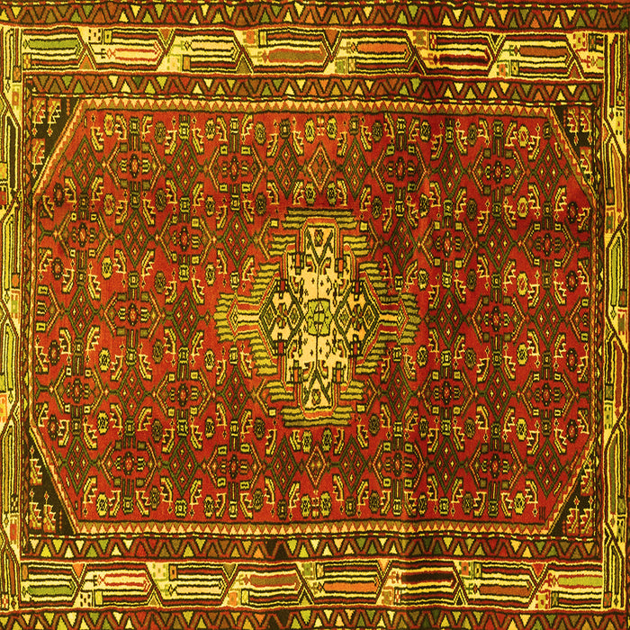 Square Persian Yellow Traditional Rug, tr3073yw