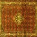 Square Persian Yellow Traditional Rug, tr3073yw