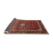 Sideview of Traditional Orange Salmon Pink Medallion Rug, tr3074