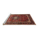 Sideview of Machine Washable Traditional Orange Salmon Pink Rug, wshtr3074