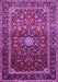 Machine Washable Medallion Purple Traditional Area Rugs, wshtr3074pur