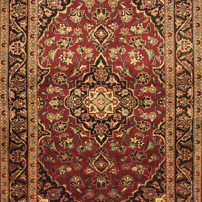 Machine Washable Medallion Brown Traditional Rug, wshtr3074brn