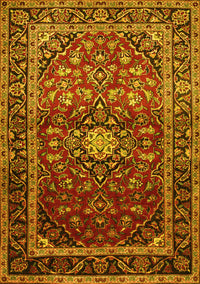 Medallion Yellow Traditional Rug, tr3074yw