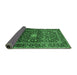 Sideview of Medallion Emerald Green Traditional Rug, tr3074emgrn