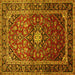 Square Medallion Yellow Traditional Rug, tr3074yw