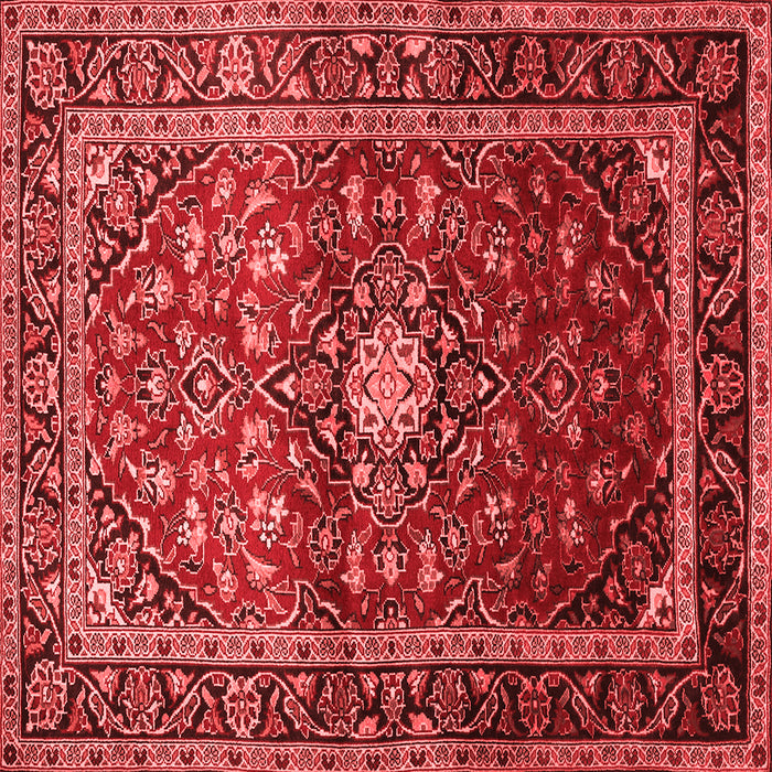 Machine Washable Medallion Red Traditional Rug, wshtr3074red