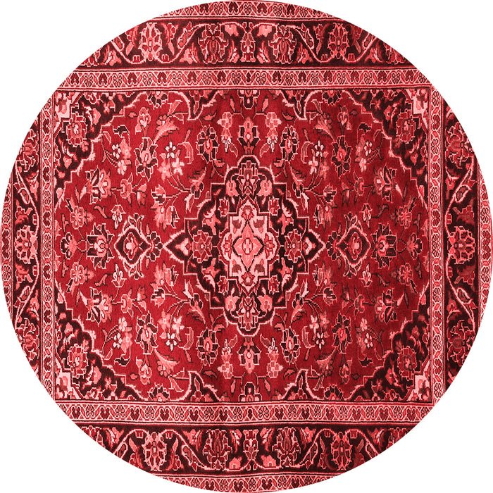 Machine Washable Medallion Red Traditional Rug, wshtr3074red