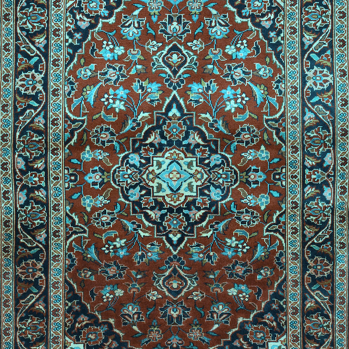 Medallion Light Blue Traditional Rug, tr3074lblu
