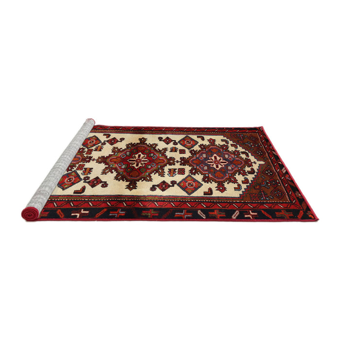 Sideview of Machine Washable Traditional Dark Almond Brown Rug, wshtr3075