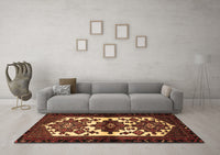 Machine Washable Persian Brown Traditional Rug, wshtr3075brn