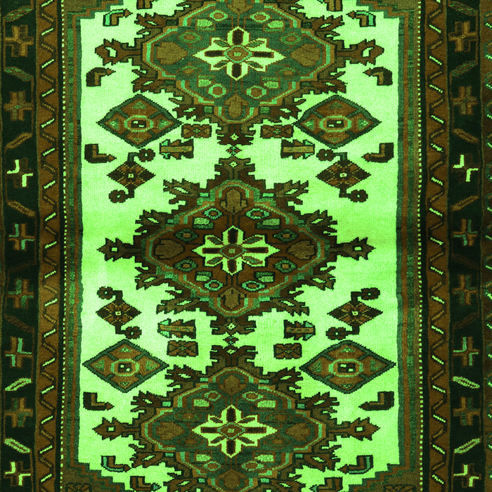 Serging Thickness of Machine Washable Persian Green Traditional Area Rugs, wshtr3075grn