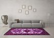 Machine Washable Persian Purple Traditional Area Rugs in a Living Room, wshtr3075pur