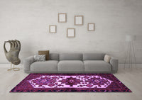 Machine Washable Persian Purple Traditional Rug, wshtr3075pur