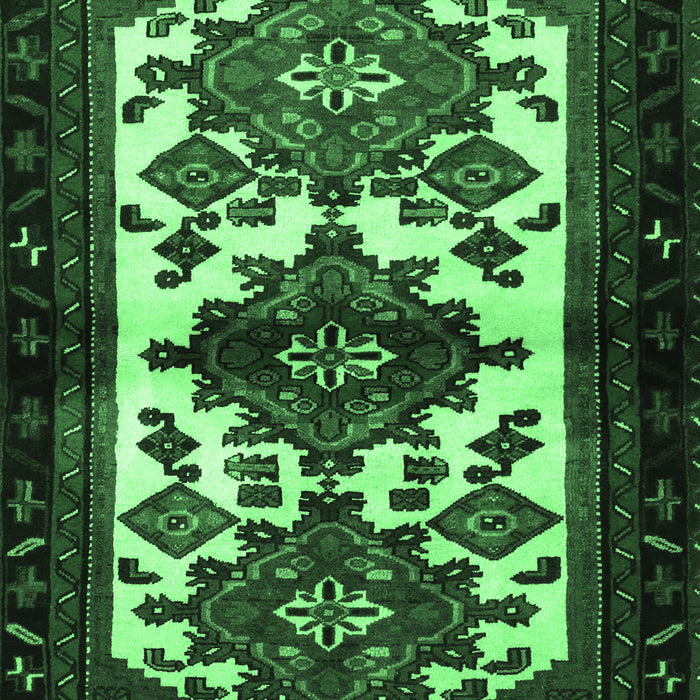 Machine Washable Persian Emerald Green Traditional Area Rugs, wshtr3075emgrn