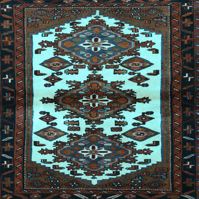 Square Machine Washable Persian Light Blue Traditional Rug, wshtr3075lblu